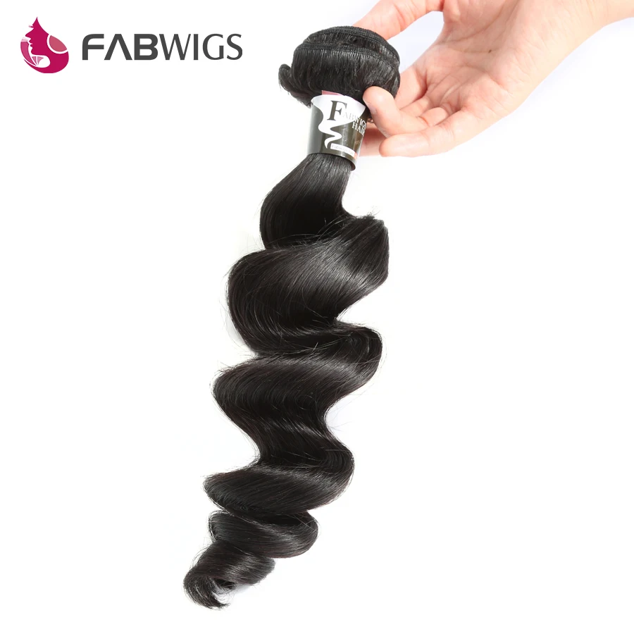 Fabwigs перуанский свободная волна Человеческие волосы Связки 10-28 дюймов 100% Человеческие волосы ткань натуральный Цвет Волосы Remy Бесплатная