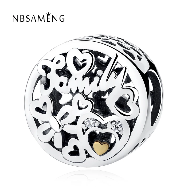 

NEW 100% Authentic 925 Sterling Silver Family Tribute Charm Clear CZ Crystal Openwork Bead Fit Pandora Original DIY Bracelet