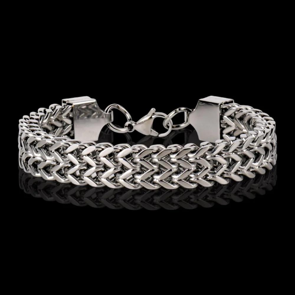 Pulsera De Acero Inoxidable 316L Para Hombre - Eslabón Cubano Ancho (31mm, Plateado/Dorado/Negro)