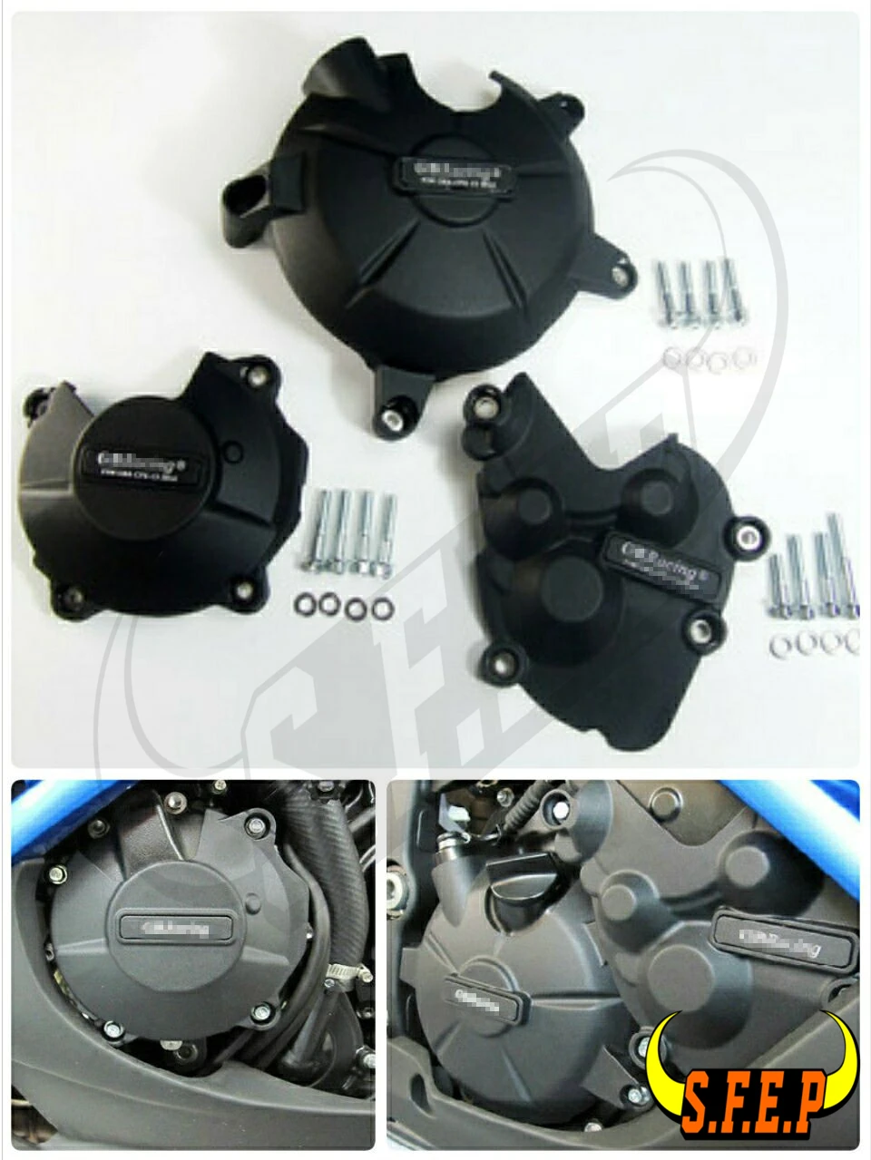 Motorcycle Engine Case Guard Protector Cover GB Racing For Kawasaki