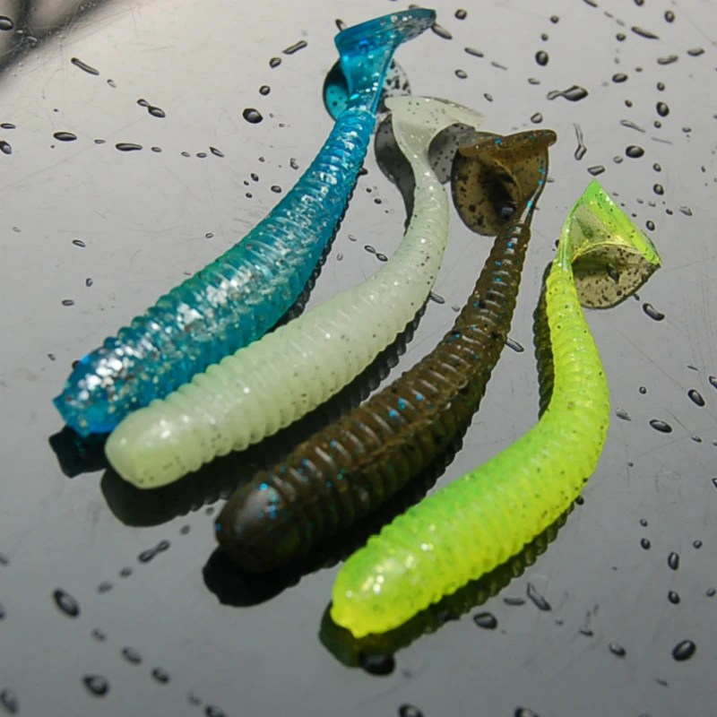 

2018 New Paddle Tail Soft Swim Bait 8cm 3g Thread Body Super Realistic Action Texas Hook Jigs Fresh And Salt Water Fishing Lure