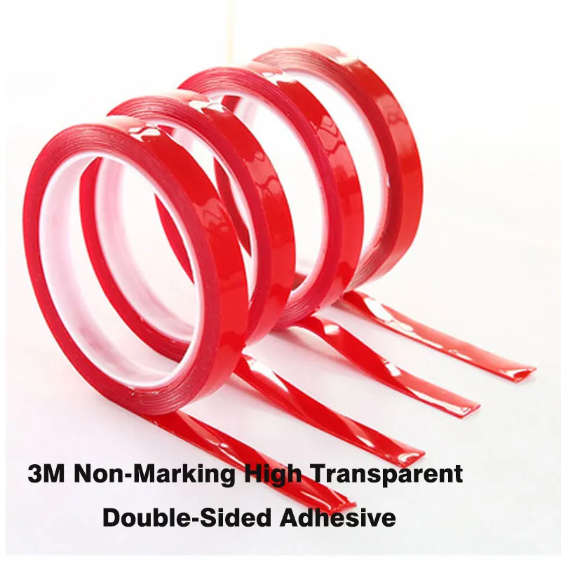 

Roll 3m Double Sided Adhesive Tape Two Size High Strength Acrylic Transparent No Traces Sticker Car Fixed Wall Clock Hook