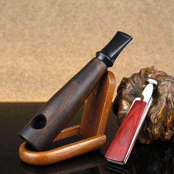 

Classic Smoking Set with 3in1 Metal Tool Wood Stand 9mm Filter Cigar Style Smoking Pipe Tobacco Pipe Ebony Wood Pipe Set