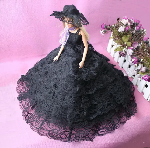 AILAIKI/ роскошных 9-слойных свадебных кукольных платьев вечерние платья большая вуаль в западном стиле платье для куклы Барби EMS игрушка
