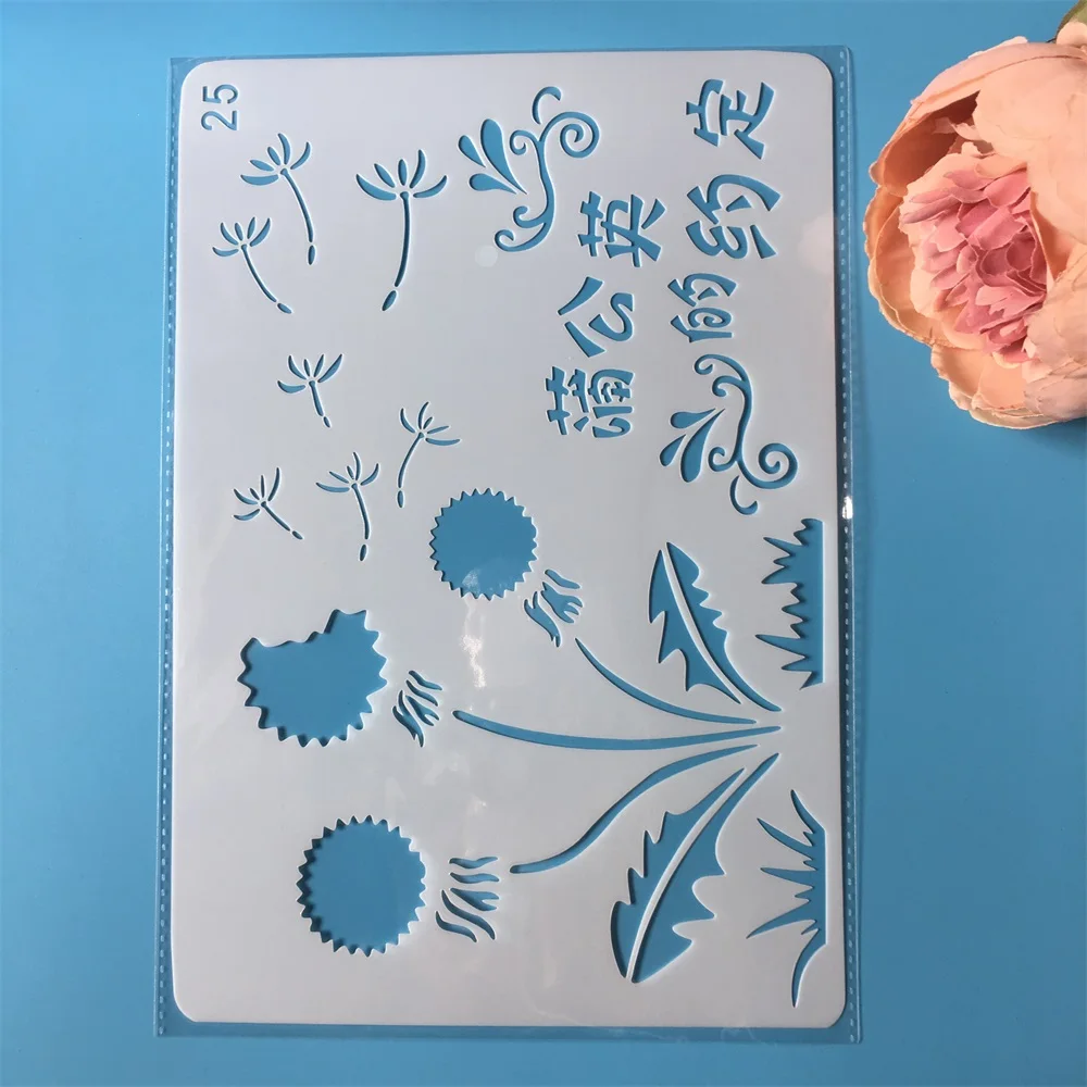 

26cm Dandelion Promise DIY Craft Layering Stencils Painting Scrapbooking Stamping Embossing Album Paper Template