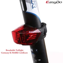 EASYDO USB Chargeable Bicycle Laser Tail Light Germany K-MARK Certificate Bike Cycling Rear Warning Breathable Seatpost LED Lamp