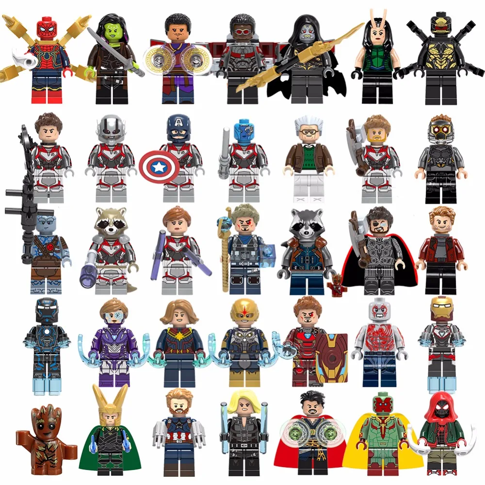 

The avengers4 Endgame Mini Building Blocks Thanos Batman Ant man Iron man Captain Marvel Compatible with Playmobil Children gift