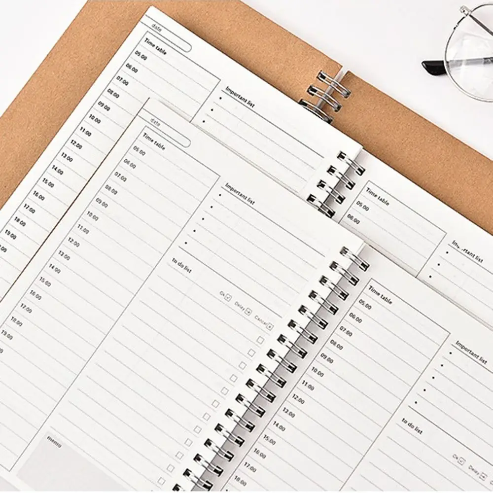 Ежедневный Еженедельный Ежемесячный план записная книжка 96 страниц для планирования расписания записная книжка Таблица времени, чтобы сделать список школьные принадлежности