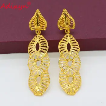 

Adixyn Gold Color Leaves Earrings for Woman Girls Jewelry Birthday Gifts Gold Color&Copper Earring Jewellery N07207
