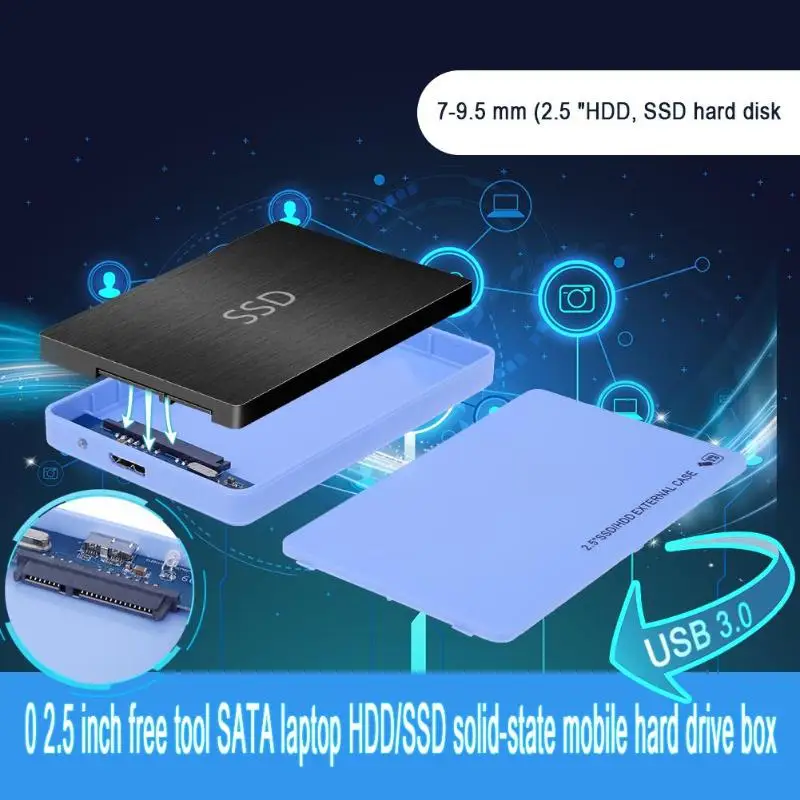 2,5 дюймовый чехол для ноутбука SATA HDD для Sata USB 3,0 SSD HD жесткий диск Внешний корпус для Хранения Caddy Box с кабелем USB 3,0