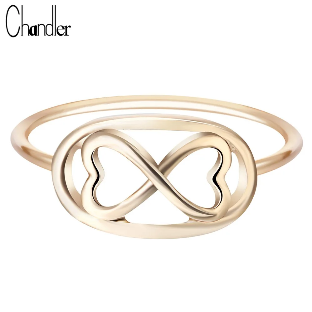 Chandler Sliver  Plated Infinity 8 Eight Knot Rings For Women Eternal Friendship Jewelry Friends Best Gifts Birthday Luxury