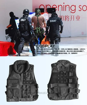 

US Secret Service security black tactical vest CS outdoor field training combat protective equipment