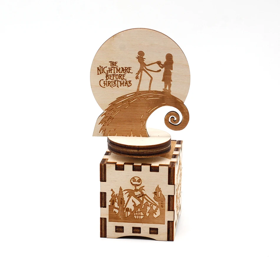 Новое поступление, деревянная ретро-винтажная музыкальная шкатулка для Хэллоуина, подарок на Хэллоуин, украшения, первый выбор