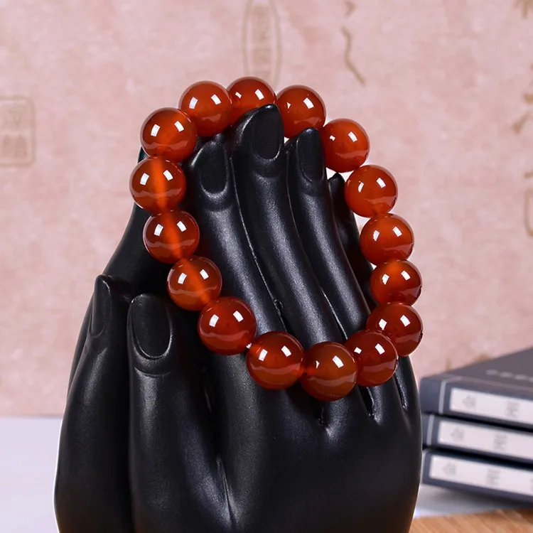 Natural yu Female Single Crystal Bracelet Red chalcedony transparent circle of evil spirits transfer Bracelets/ | Украшения и