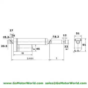 Waterproof 12V 250mm 10 inch adjustable stroke 3500N 770LBS load 170mm/s speed heavy duty linear actuator LA1035