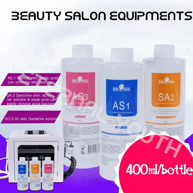 Hot Product  Aqua Peeling Solution Beautiful Voices AS1 + SA2+AO3 Hydra Dermabrasion 400ml/bottle