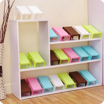 

2pcs/lot Thick plastic Double shoe rack space saver Living Room Convenient Shoebox slippers shelf shoe Storage organizer