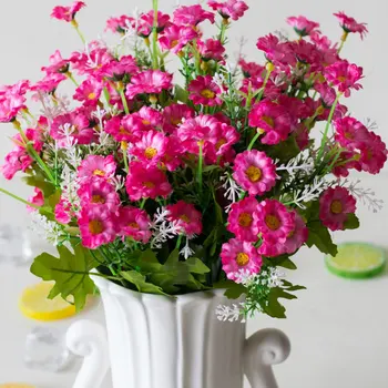 

Daisy Flowers Heads Flowers 28 Heads Spring Daisy Flowers Artificial Flower Gerbera for Living Room Decoration Flores
