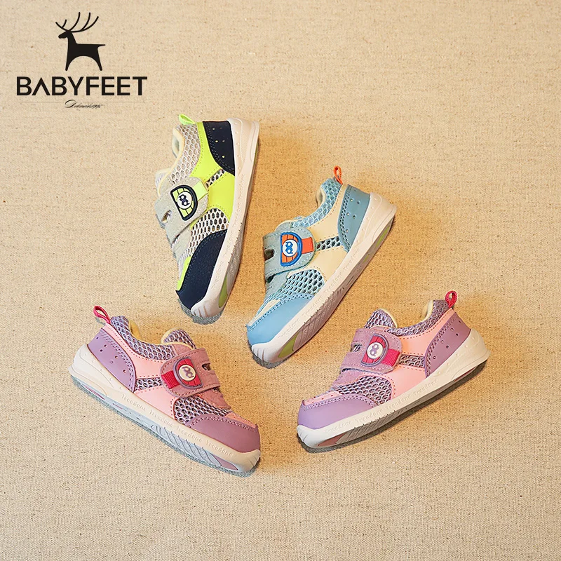 Babyfeet children sneakers breathable casual Sport shoes 1-3 year old baby girl and boy shoes summer Cool net shoes non - slip baby girl boy bling first walkers toddler soft sole sports shoes breathable children s anti slip shoe light cool summer new in