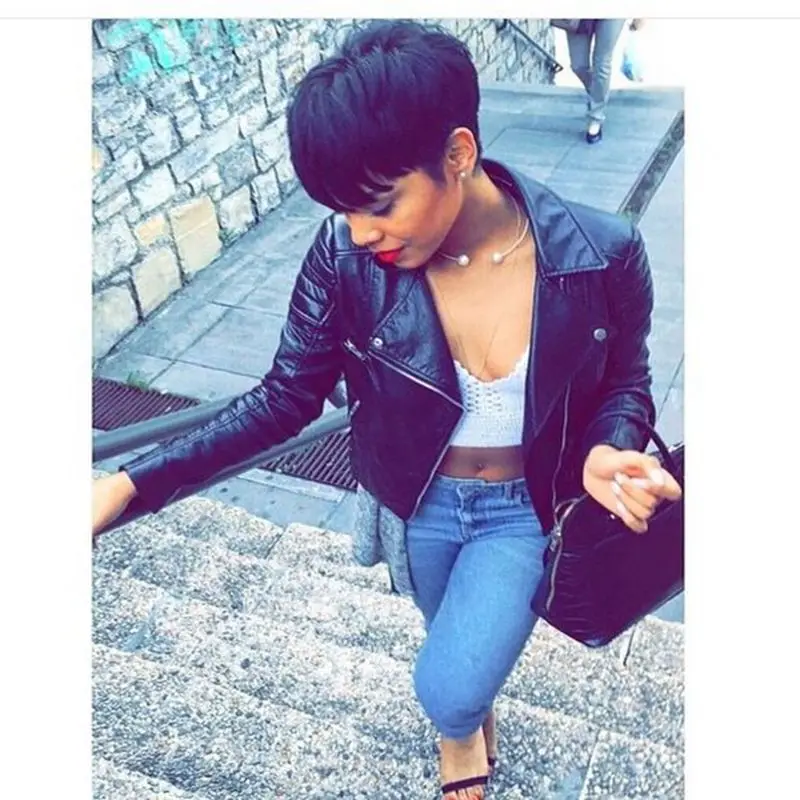 

100% Virgin Malaysian Hair Wigs Cheap Machine Made Short Human Straight Hair Wig with Bangs Natural Black Human Short Hair Wig