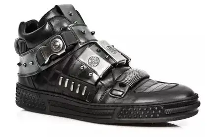 

Hot 2017 Men in the spring and autumn high leather metal rivet punk leisure personality help fashion leather sandals / 36-47