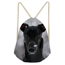 THIKIN/сумка на шнурке для девочек с 3D принтом животных, собак, серого цвета, детский школьный маленький рюкзак женский мягкий рюкзак, одежда, сумки на заказ