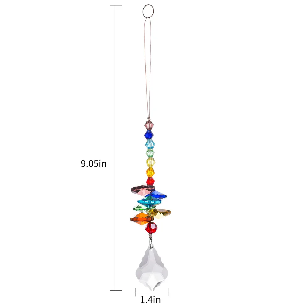 Чакра Красочные освещение Suncatcher Хрустальная подвеска-шар Подвесная на окно автомобиля зеркало заднего вида призмы Свадебные украшения