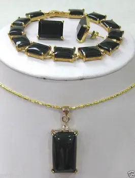 

FREE SHIPPINGNew High quality TigerEye/jade/Turquoise bracelet/earrings/Necklace Pendant Set (A0424)