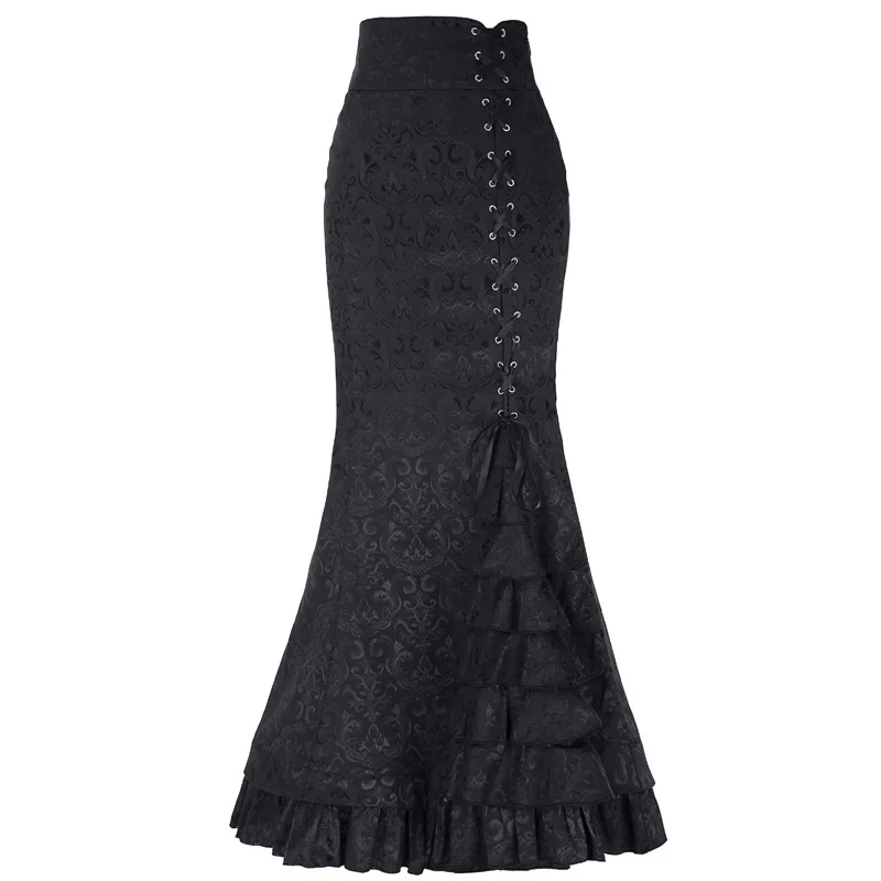2019 Новая модная пикантная юбка с поясом в виде рыбьего хвоста, Жаккардовая юбка