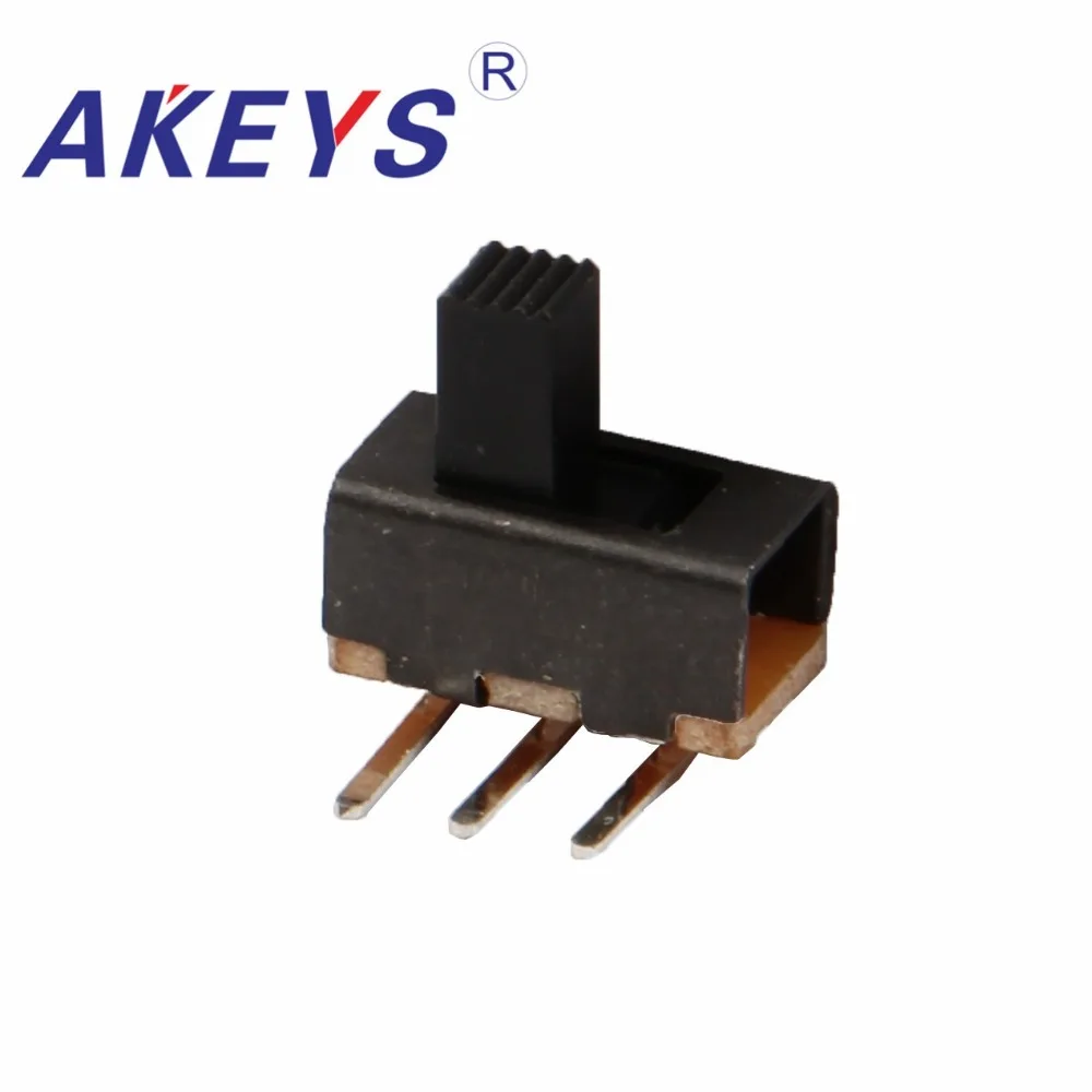 

20PCS SS-12F21 1P2T Single pole double throw slide switch verticle type 3 pin bend pin without fixed pin