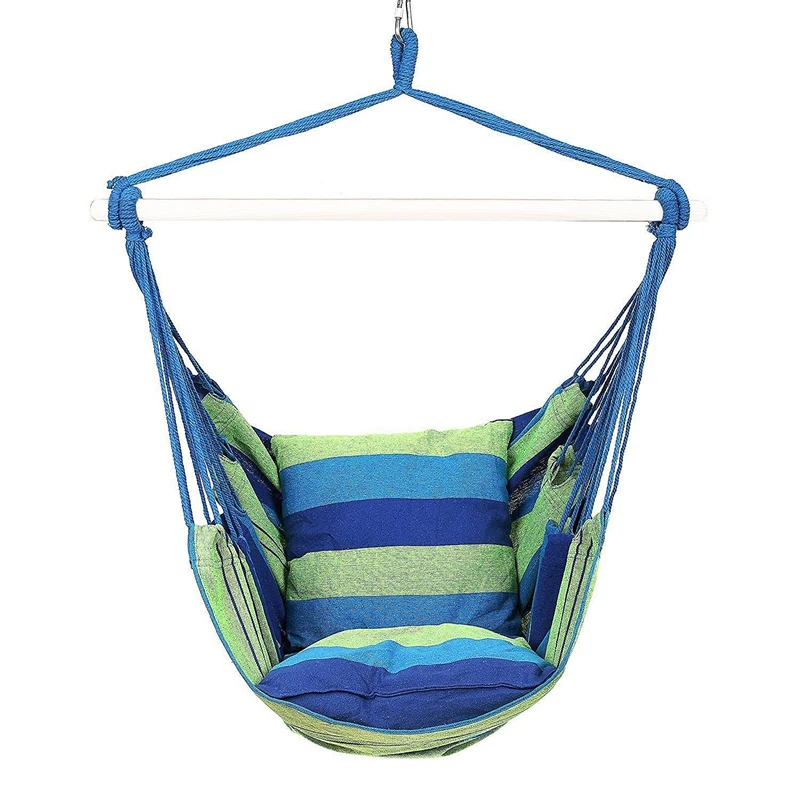 

Hammock Chair Hanging Chair Swing Chair Seat With 2 Pillows For Indoor,Outdoor,Garden #8