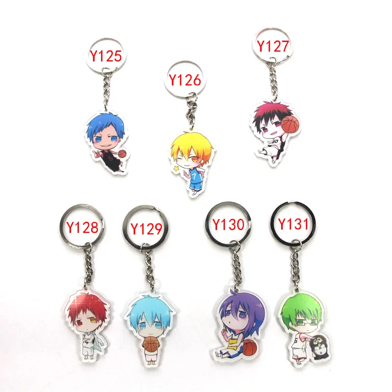7 шт./компл. аниме Keychian Kuroko no Basket Akashi Seijuro Kagami Basuke Баскетбол кисэ рёта брелок Llavero