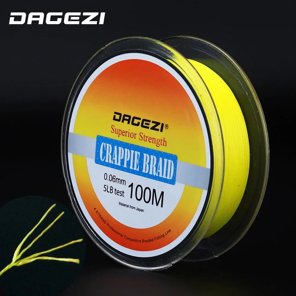 DAGEZI супер тонкий 0 06 мм 5LB Тесты Crapple оплетка лески многофиламентная плетеная