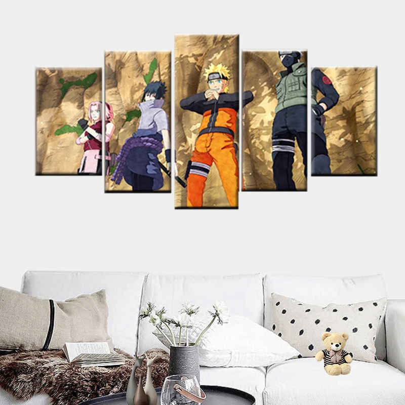 

HD Print Picture 5 Panel Nordic Poster Animation Dragon Ball Painting on Canvas Living Room Wall Art Deco Modular Frame