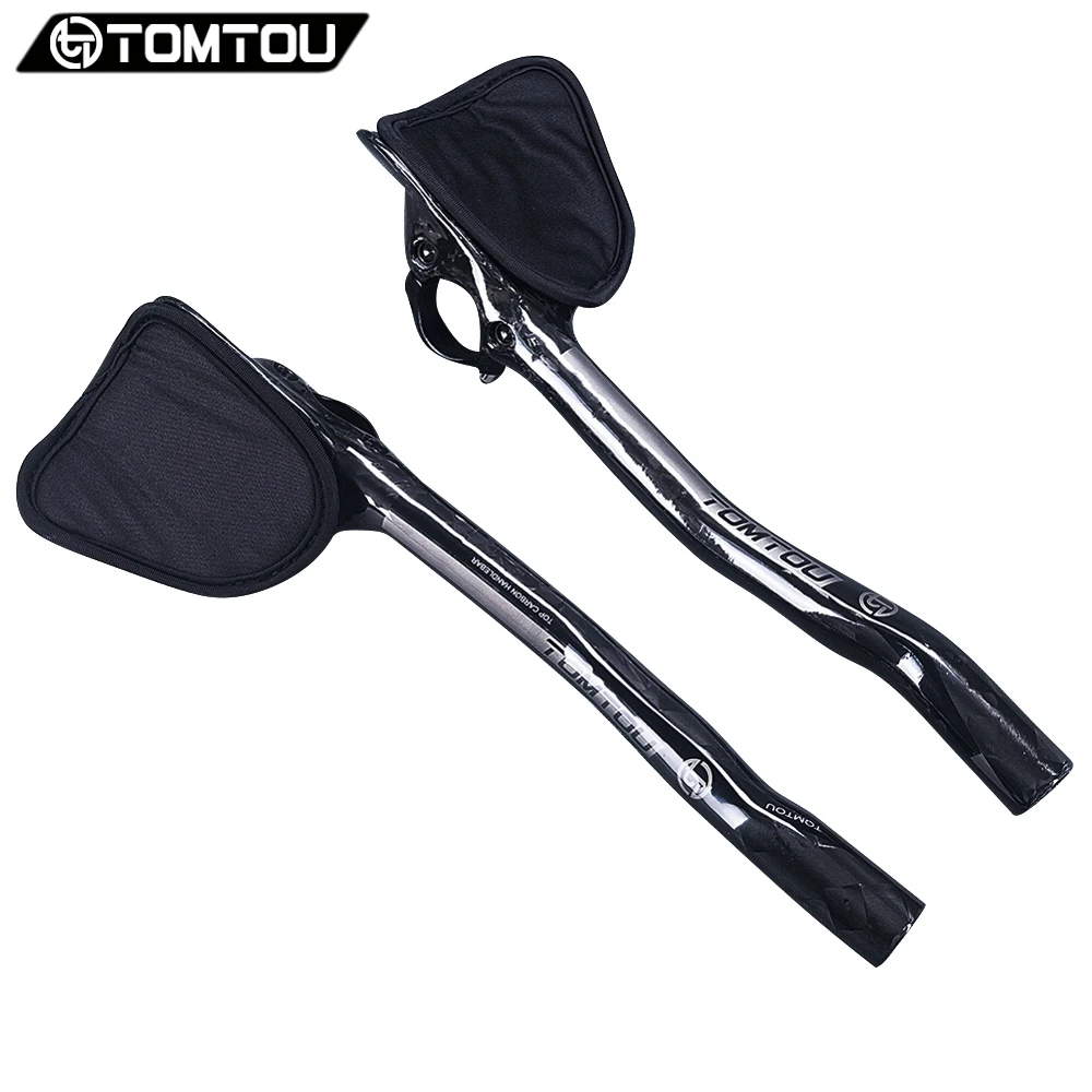 

TOMTOU 12K Carbon Bicycle Rest TT handlebar For Road Bikes Aero Position Clip On Triathlon Bars Bicycle Parts Gray - TF5T73