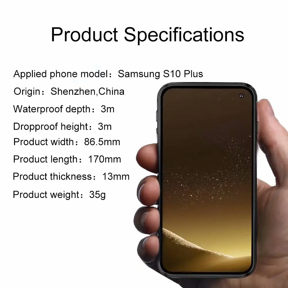 IP68 Водонепроницаемый чехол для samsung Galaxy S10 плюс s10+ 360 Полное покрытие защитный чехол для samsung S10 Противоударная подставка чехол