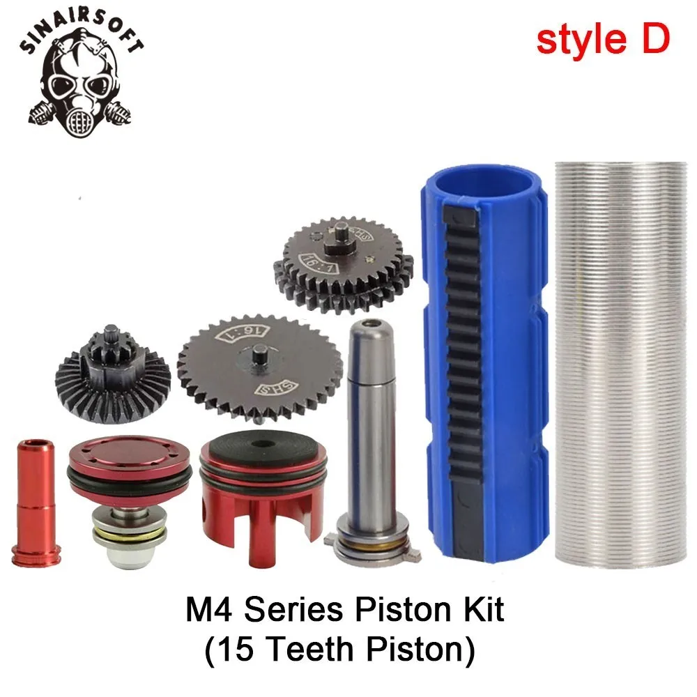 SHS-16-1-Gear-Nozzle-Cylinder-Spring-Guide-14-Teeth-Piston-Kit-Fit-Airsoft-M4-M16 (3)