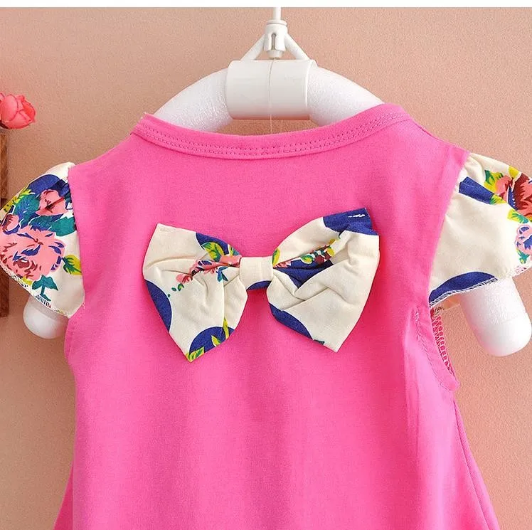 Clothing Sets expensive 2021 Kids Baby Girl Clothing Set Bowknot Summer Floral T-shirts Tops and Pants Leggings 2pcs Cute Children Outfits Girls Set cute Clothing Sets