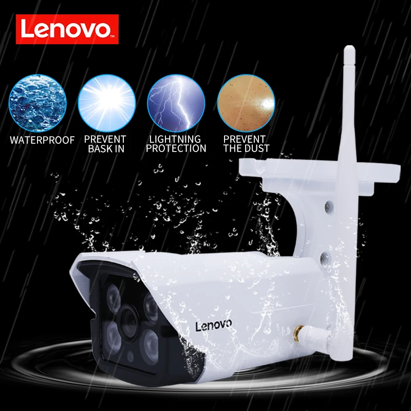 LENOVO IP камера wifi 1080p IR камера cctv уличная ip камера наблюдения Ночная Водонепроницаемая hd встроенная карта памяти 64G камера