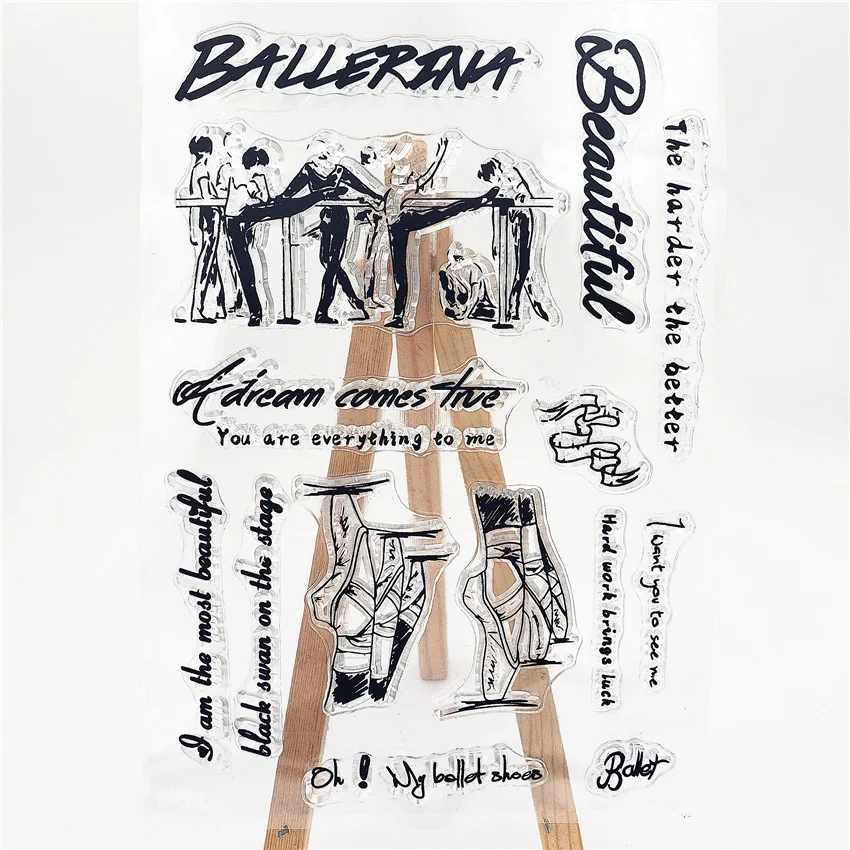 

New Ballet Dancer Stamps Shoes Clear Stamps Rubber Transparent Silicone Seal for DIY Scrapbooking Photo Album Decorative Crafts