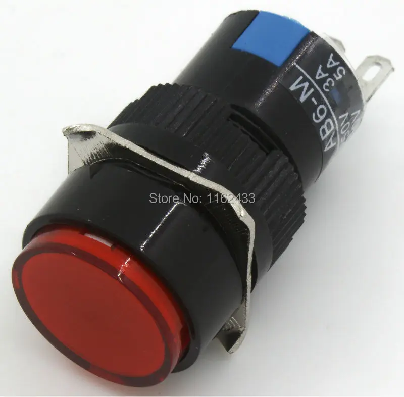

5pcs / lot AB6-A-11 16mm self-lock ON - OFF round push button switch SPST pushbutton LA16Y-11