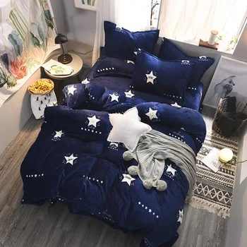 

Queen Twin Size With Duvet Luxury Fleece Bedding Sets King Cover Bed Sheet 4pcs Children Kids Bedding Set Warm Winter Bed Linen