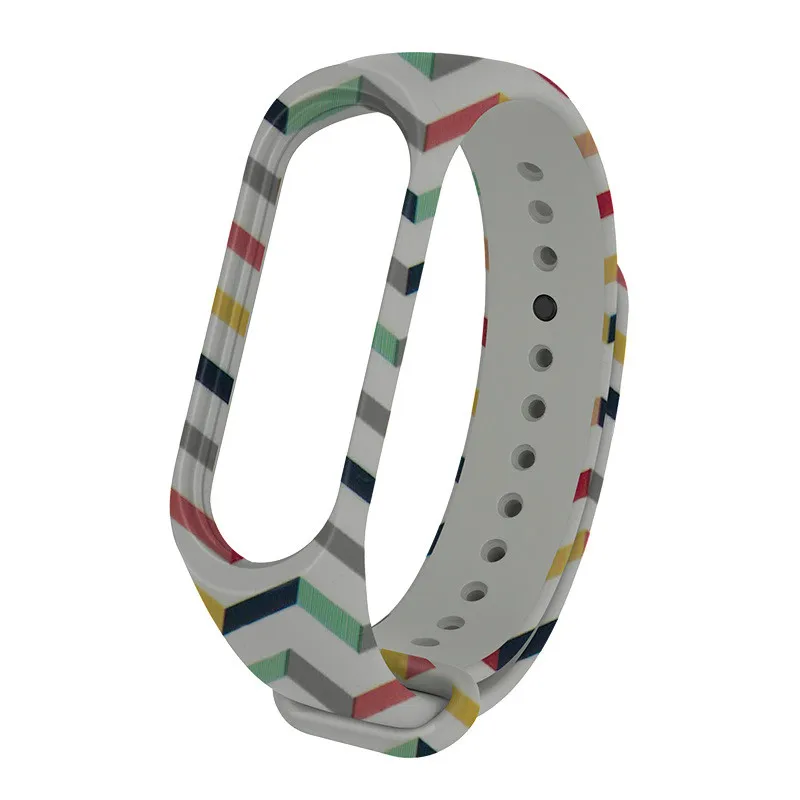 Fashion Wristband For Mi Band 4 3 Colourful Strap TPU Comfortable Bracelect For Xiaomi Miband 3 4 Smart Bracelet Accessories - Цвет: 04