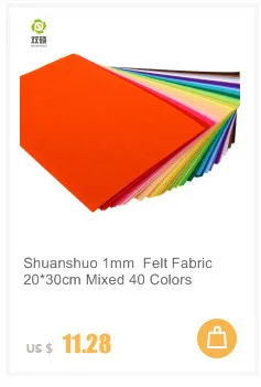 Shuanshuo 1 мм нетканый материал, полиэфирная ткань, войлочные изделия для самостоятельного украшения дома, набор для шитья кукол, рукоделие, 40 шт./лот, 15x15 см