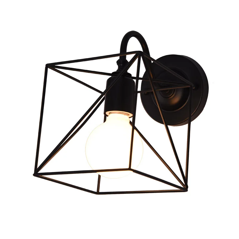 Simple creative square wall light Nordic Retro designer E27 wall lamp