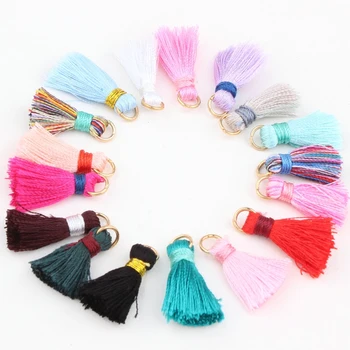 

new Arrival 30PCs/Lot Assorted Colors DIY Jewelry Findings Cotton Suede Tassels Charm Craft Fit Bracelet Necklace Phone Chain