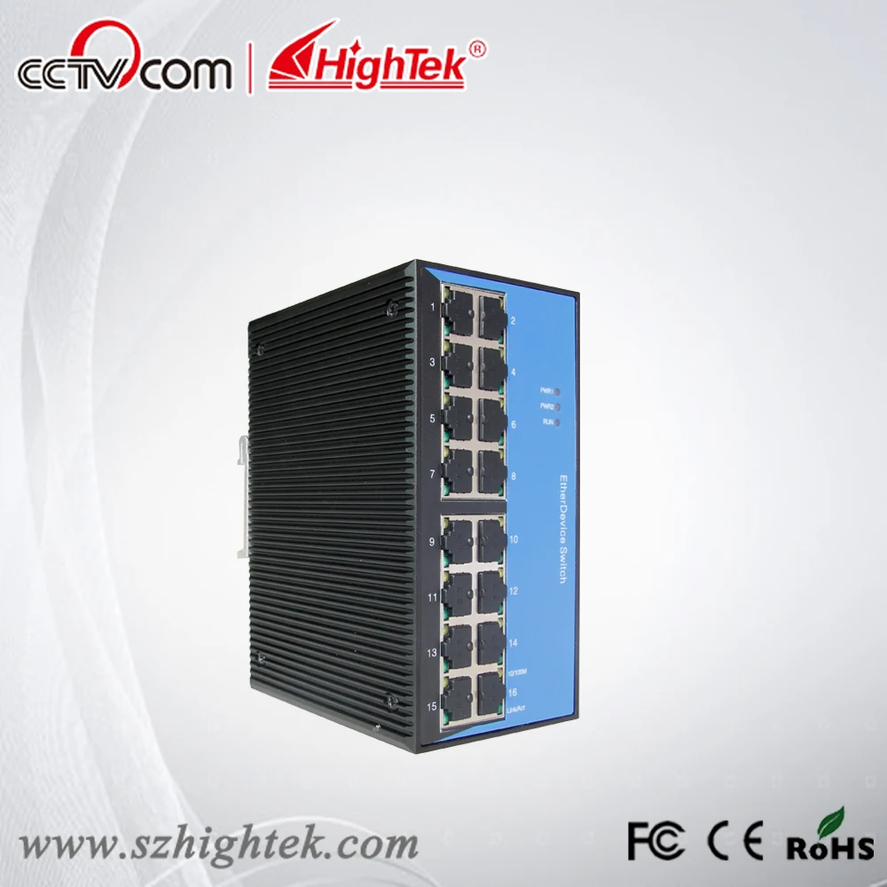 HighTek HK-8616 din-rail 10/100 Base industrial ethernet switch pcb board with 16 ports ethernet switch