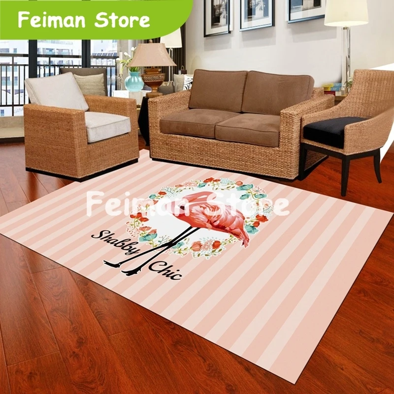 Мультфильм Фламинго печатных гостиной коврики ковры современный стиль утолщаются ковер прикроватные одеяло домашние Противоскользящие коврики