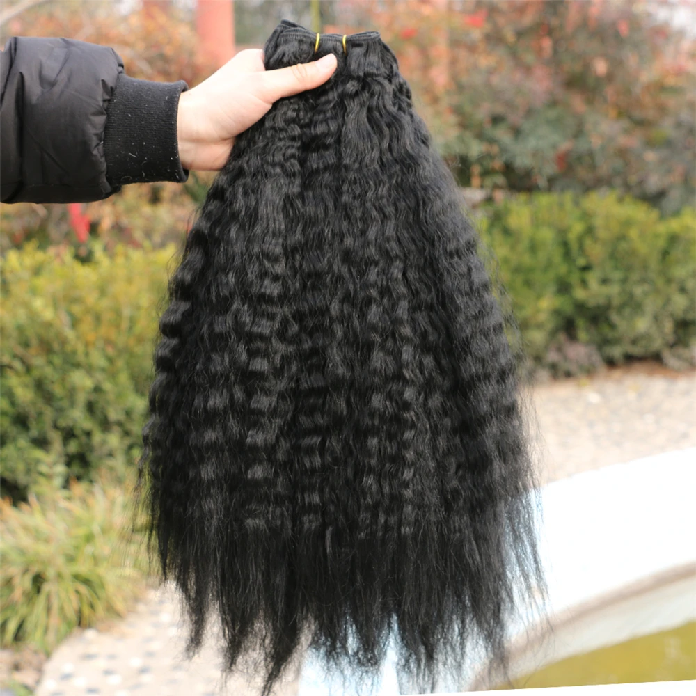 Angie Kinky прямые синтетические волосы пряди для шитья черные синтетические волосы плетение термостойкие волокна утки 1" 18" 2" упаковка из 2