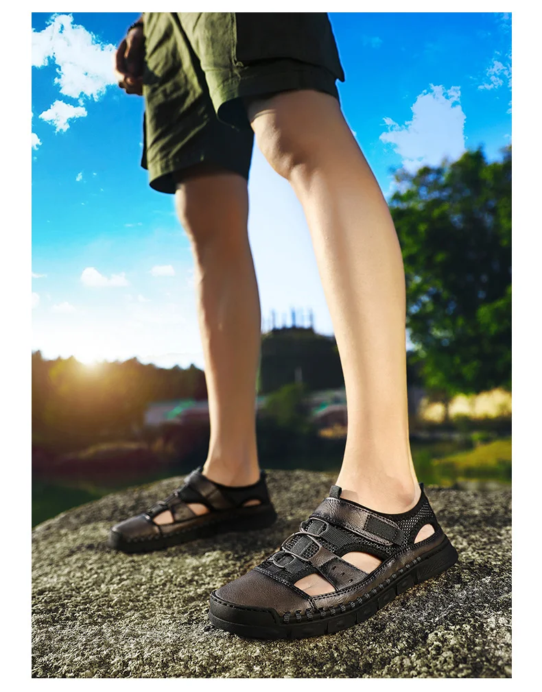 BIMUDUIYU/Большие размеры 38-48; мужские сандалии; летняя уличная Мужская обувь; высококачественные пляжные сандалии; дышащая повседневная обувь; кроссовки